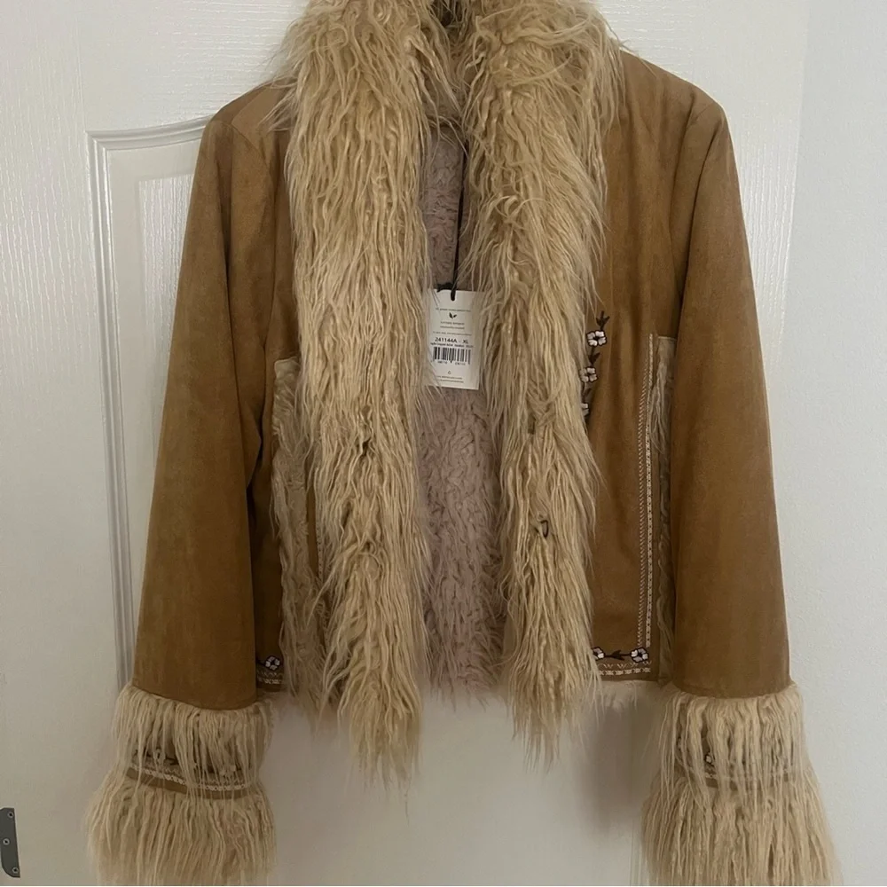 NWT Spell Joplin Cropped Jacket in Hazelnut XL - Picture 3 of 8